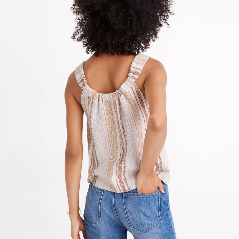 Madewell Texture & Thread Button-Front Swing Tank neutral colored-  size large - Picture 4 of 7